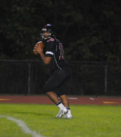 Senior Nick Thevananyagam looks for someone to throw the ball to.