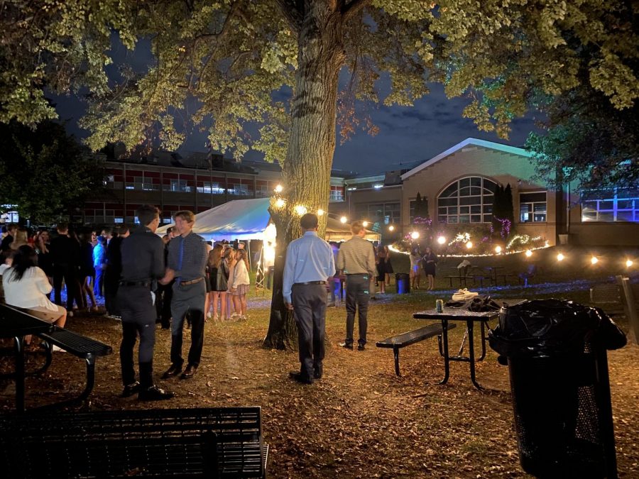 Student Council decorated the courtyard with strings of lights for the homecoming dance. (photo courtesy of Grace Coller)