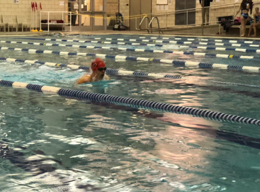 Bryce Bastien swimming breaststroke (photo courtesy of Coach Canfield)