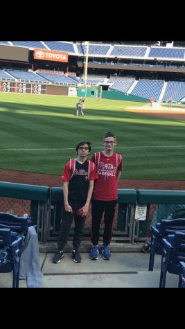 Photo courtesy of Patrick Storti. Patrick with his brother, Kevin, at a Phillies game at age 14.