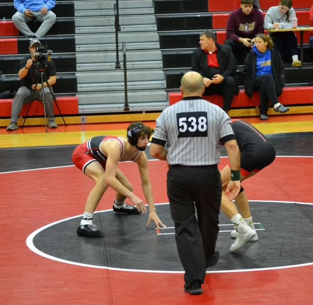 (Photo Courtesy of Eva Barbich) Sophomore Dominic Marino is ready to compete against his opponent.