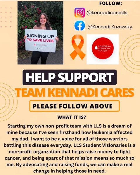 (Photo Courtesy of Kennadi Kuzowsky) CHS junior Kennadi Kuzowsky was inspired by her family to help fund raise for the Leukemia & Lymphoma Society (LLS). 